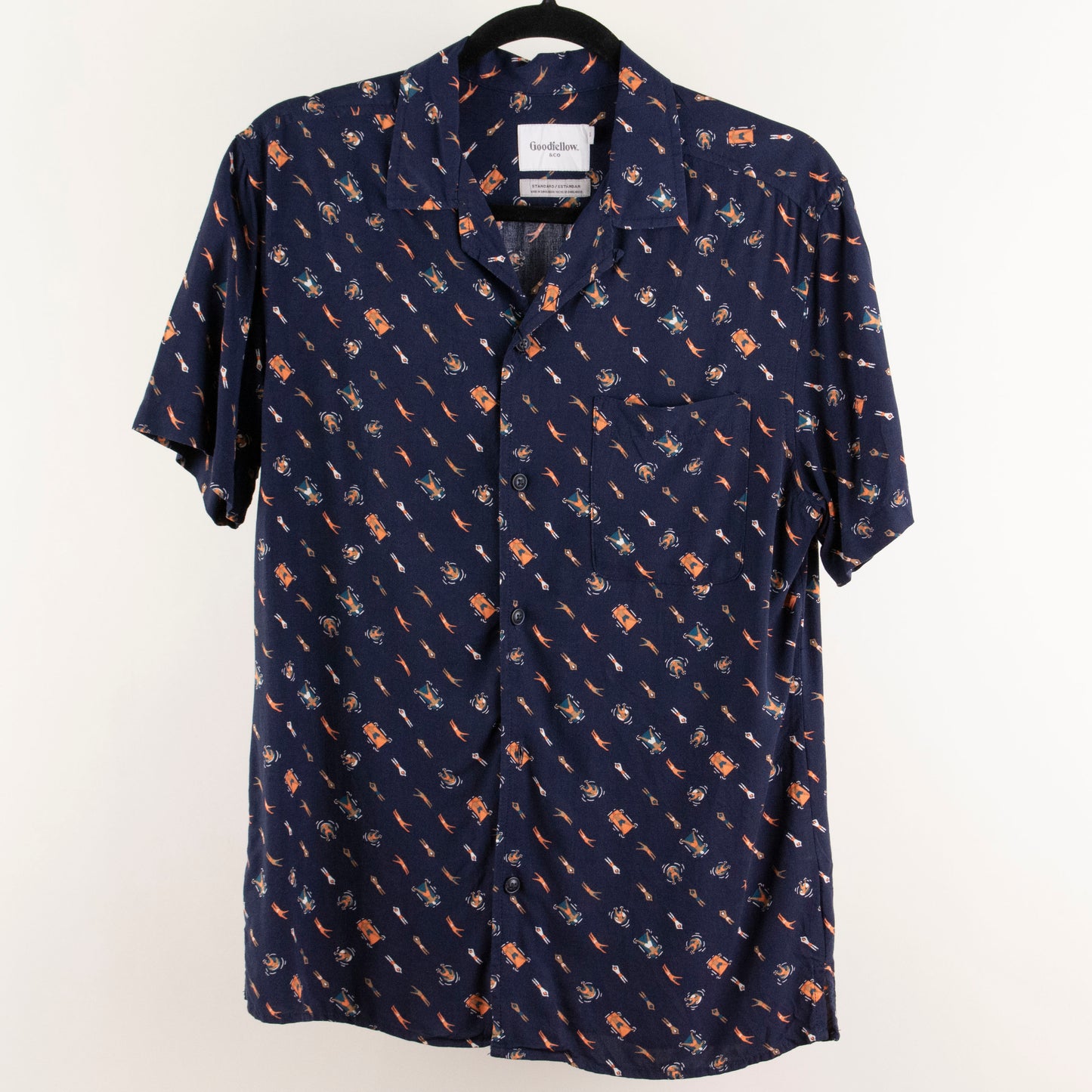 Camisa estampada azul marino (S) Goodfellow