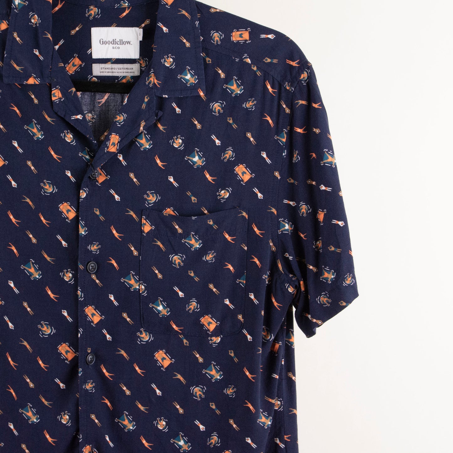 Camisa estampada azul marino (S) Goodfellow