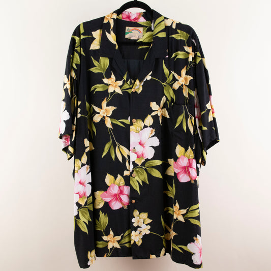 Camisa hawaiana negro (4XL) Paradise Found