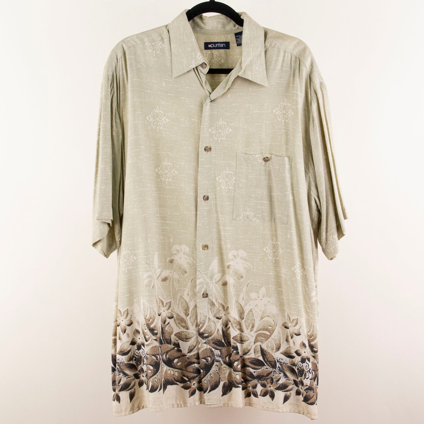 Camisa hawaiana verde (L) Puritan