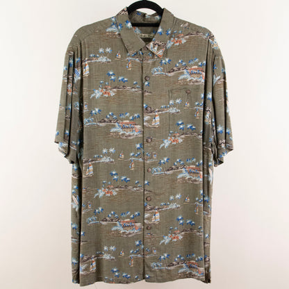 Camisa hawaiana verde (XL) Batik Bay