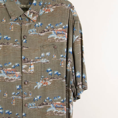 Camisa hawaiana verde (XL) Batik Bay