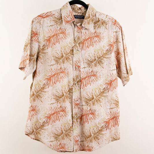 Camisa hawaiana beige (M) Roundtree & Yorke