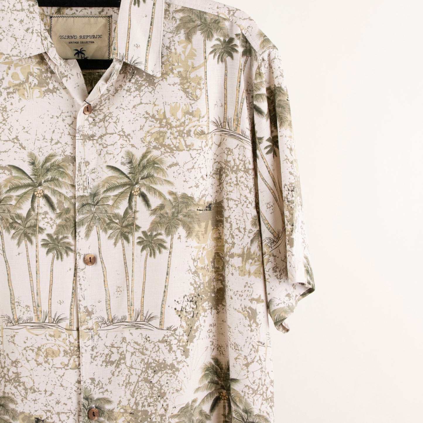 Camisa hawaiana beige (M) Island Republic