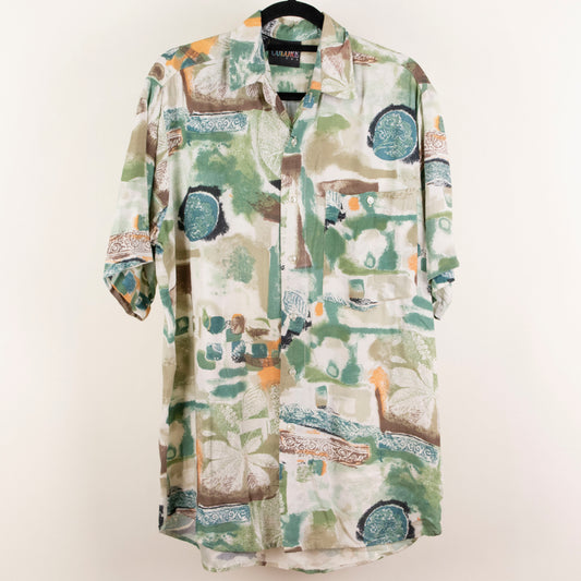 Camisa estampada beige (M) Colore