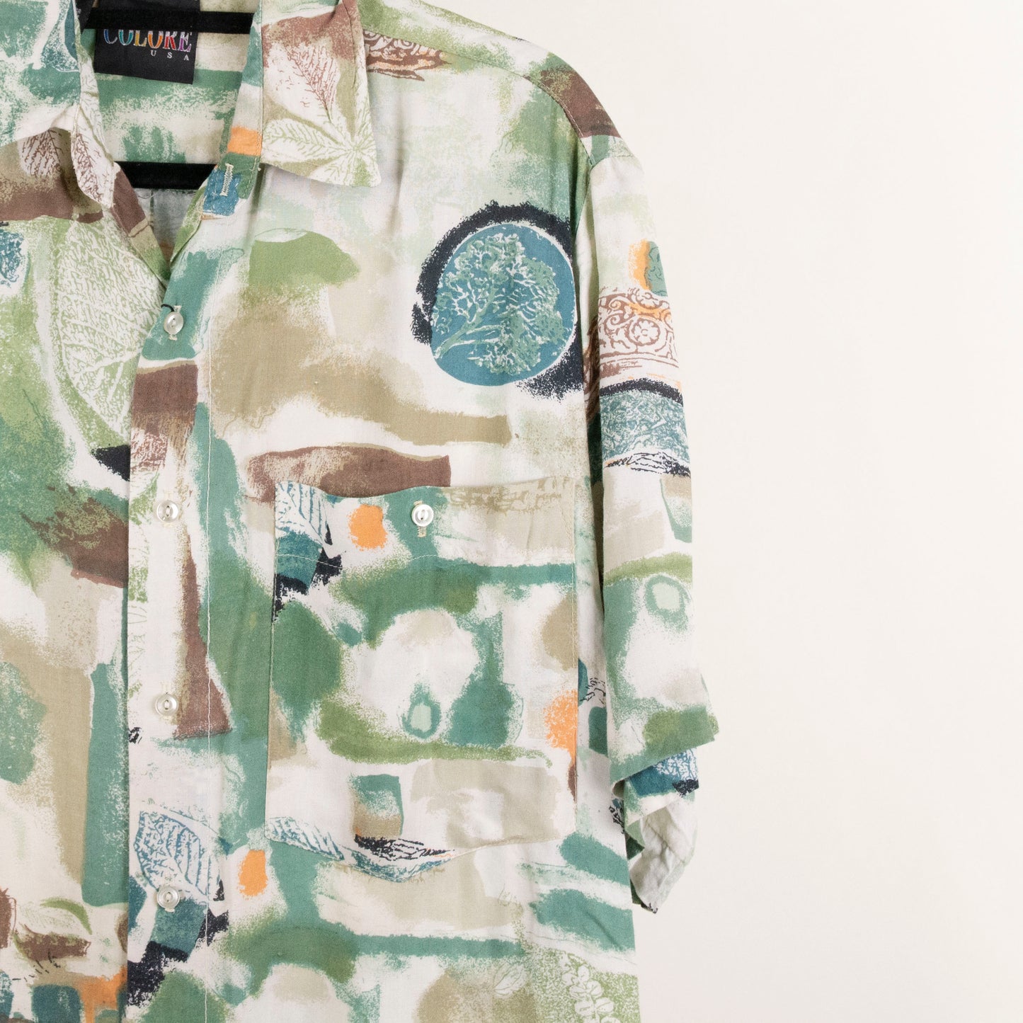 Camisa estampada beige (M) Colore