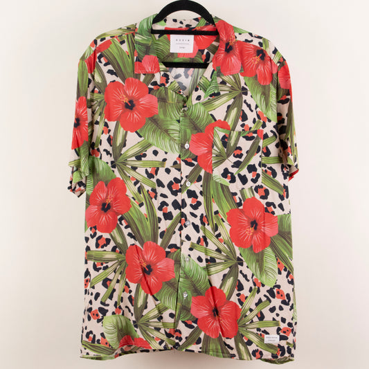 Camisa hawaiana beige (L) Duvin