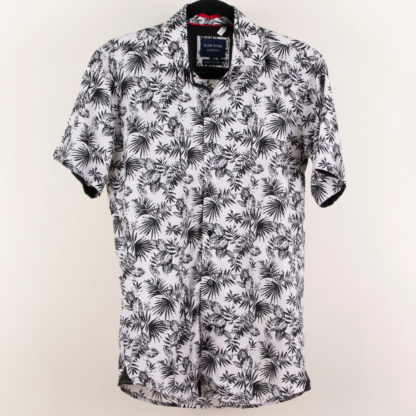 Camisa hawaiana blanco (S) Silver Stone