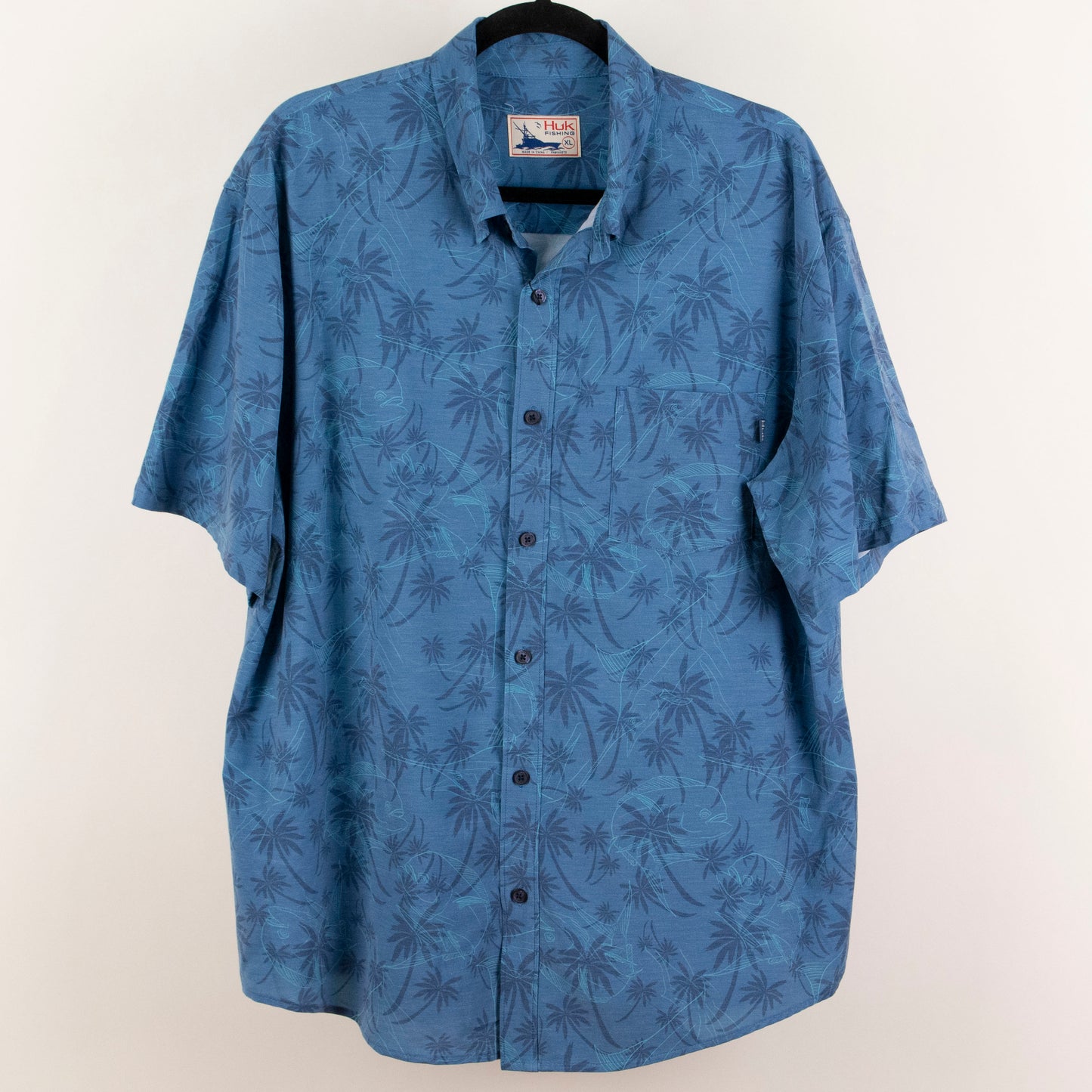 Camisa hawaiana azul (XL) Huk Fishing
