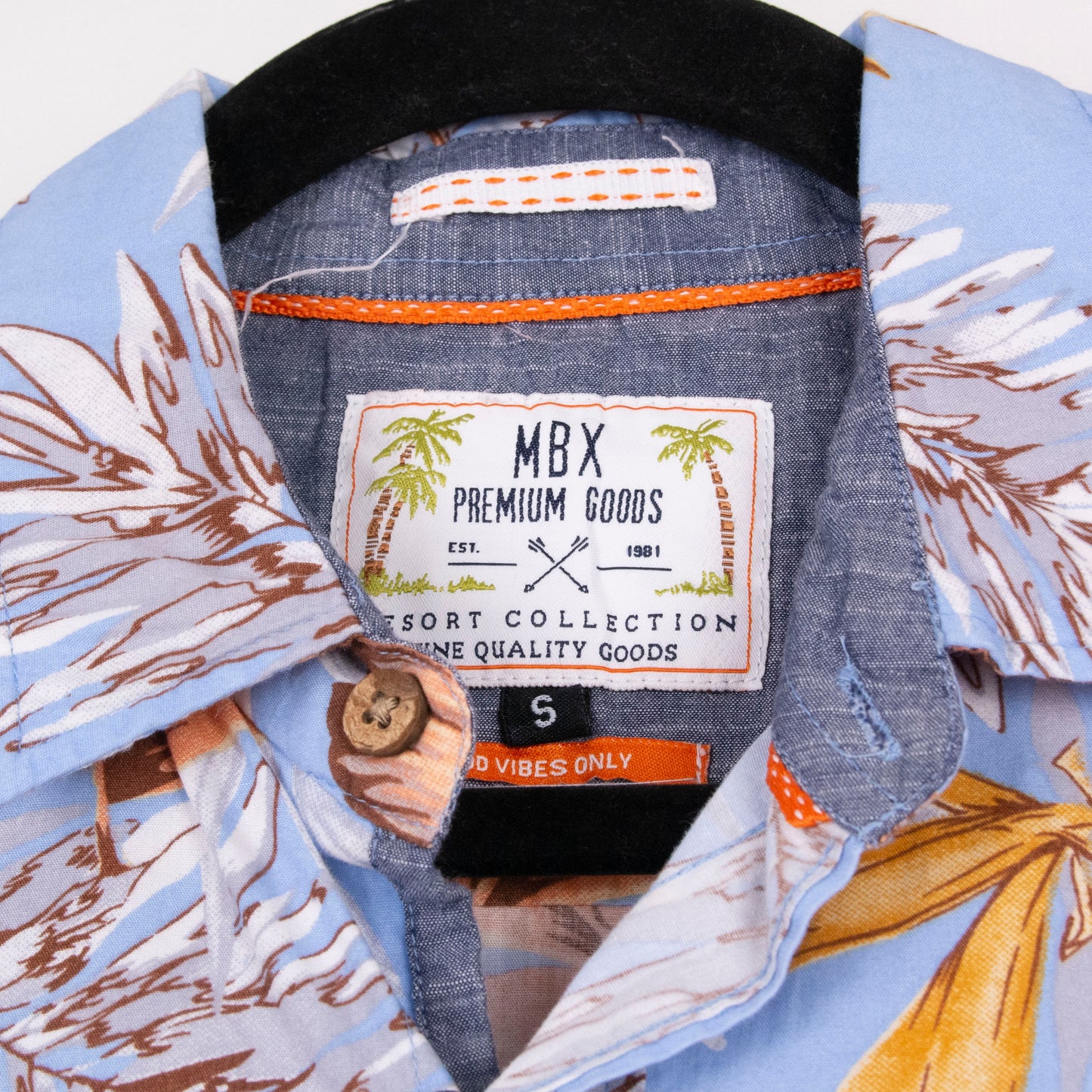 Camisa hawaiana azul (S) MBX