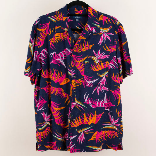 Camisa hawaiana azul marino (S) George