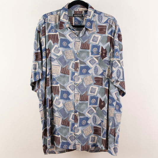 Camisa estampada azul (L) Casual classics
