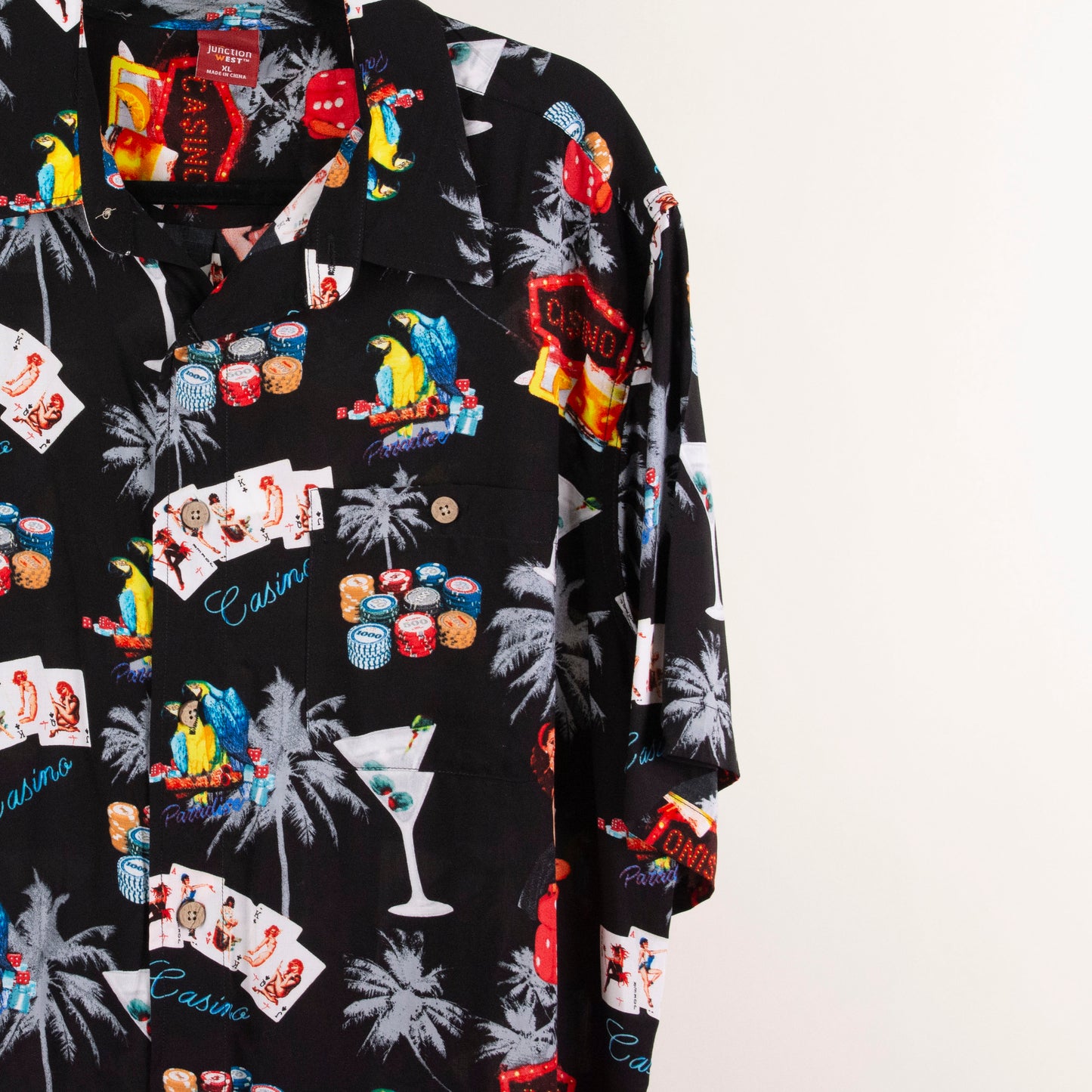 Camisa hawaiana negro (XL) Junction West