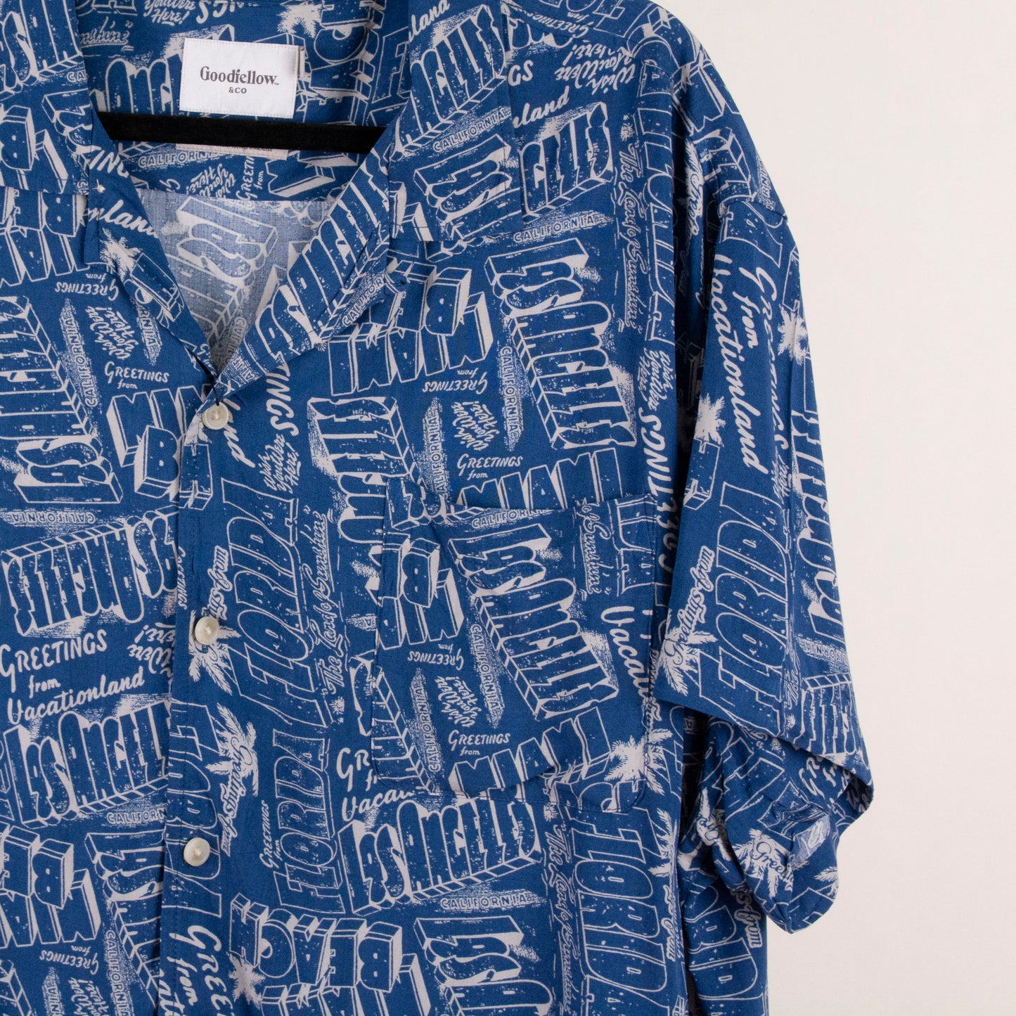 Camisa estampada azul (2XL) Goodfellow