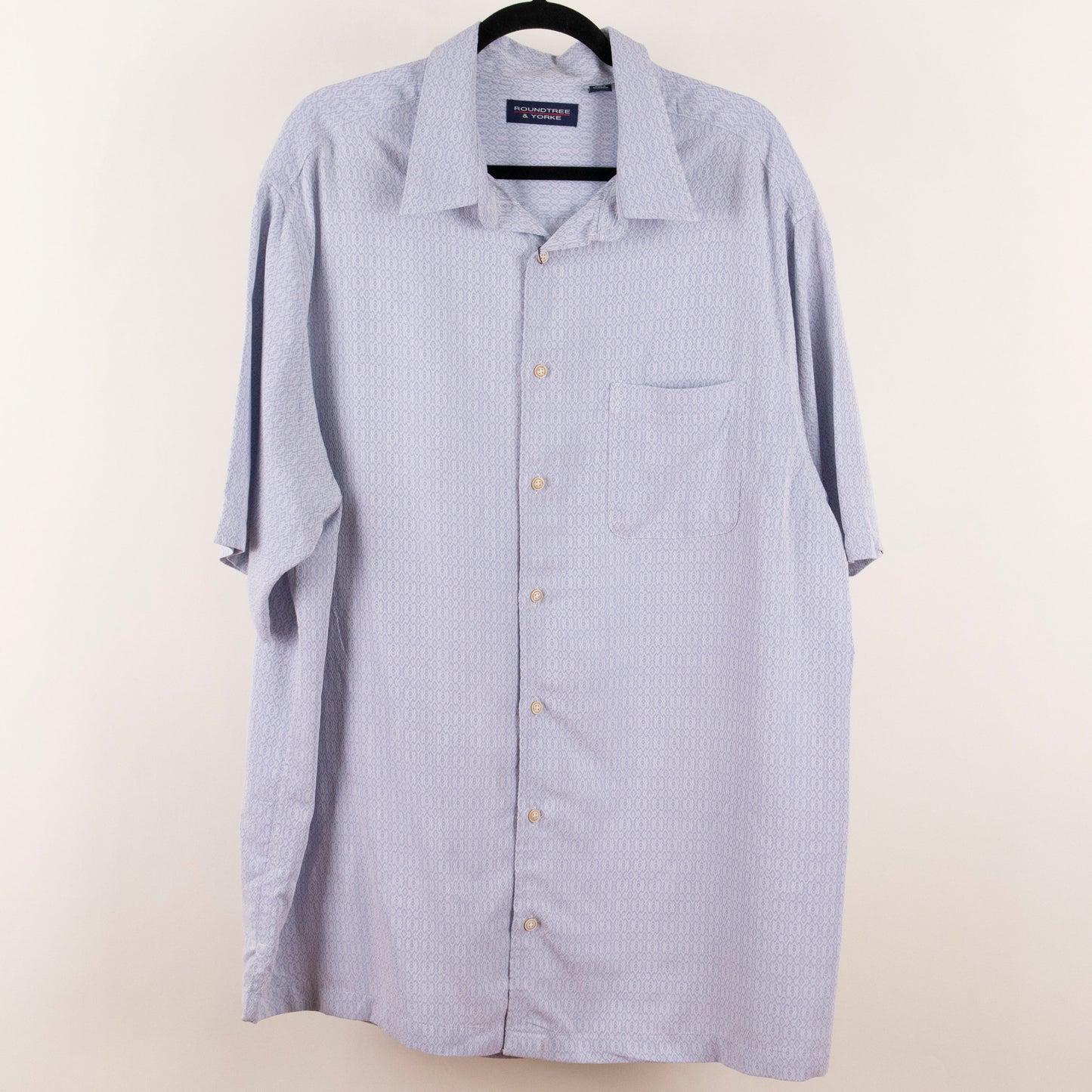 Camisa estampada azul (2XL) Roundtree & Yorke