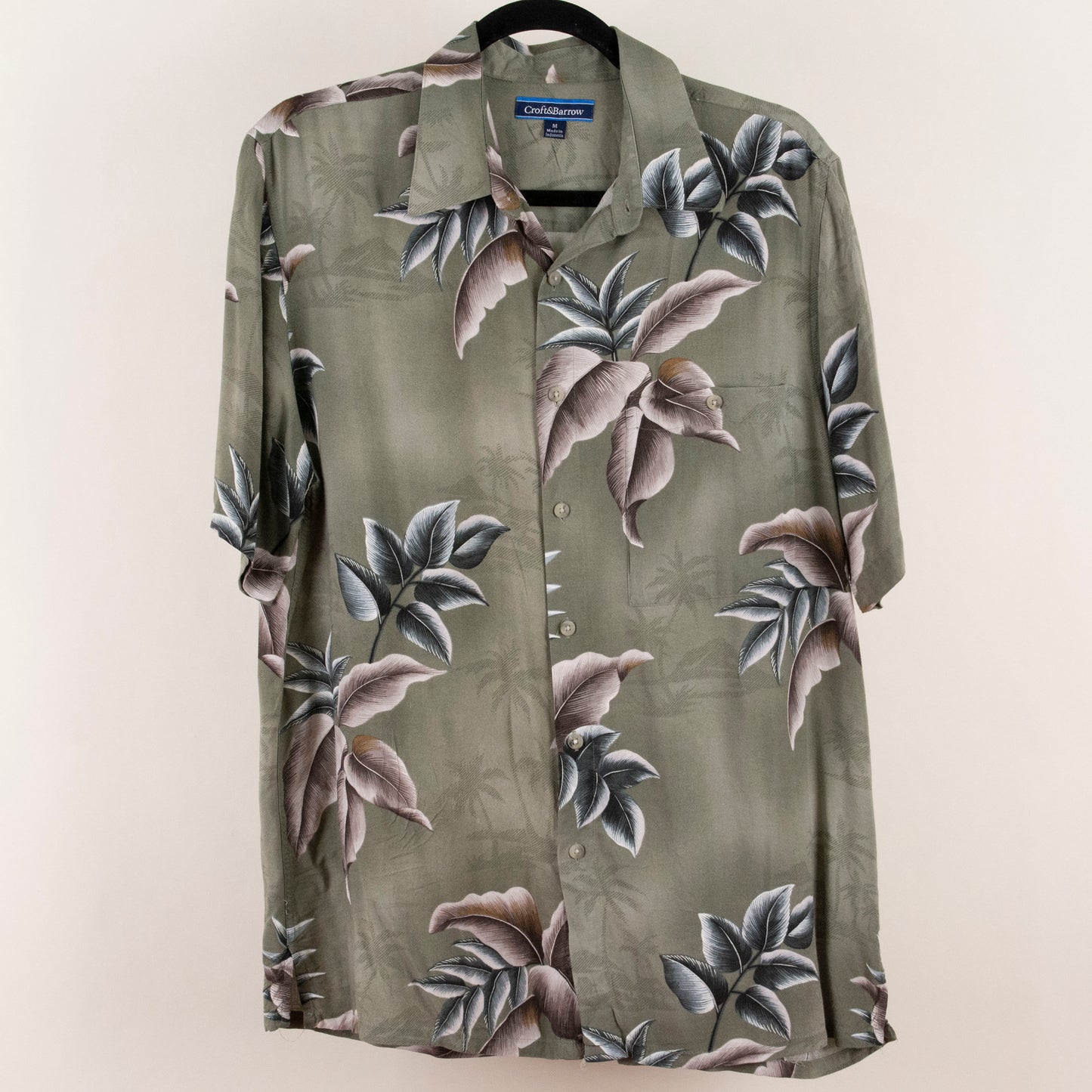 Camisa hawaiana verde (M) Croft&Barrow