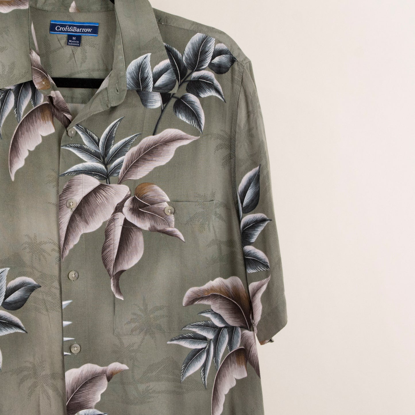Camisa hawaiana verde (M) Croft&Barrow