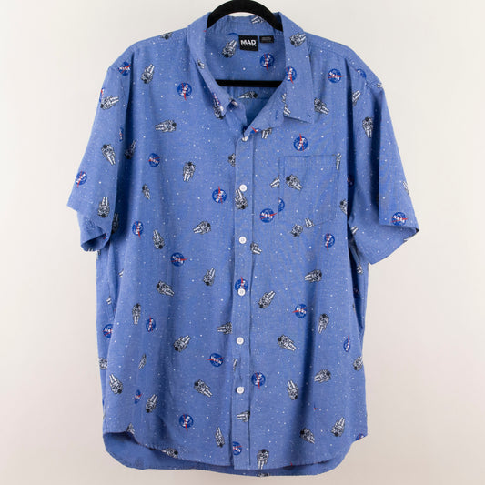 Camisa estampada azul (2XL) MAD ENGINE