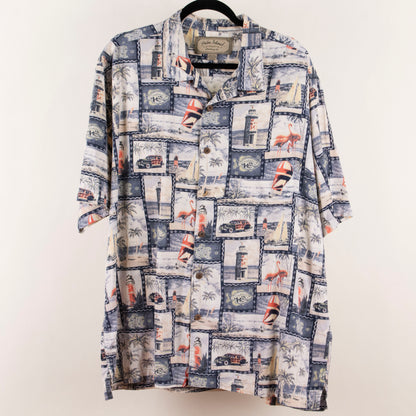 Camisa hawaiana beige (XL) Palm Island