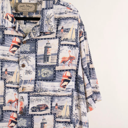Camisa hawaiana beige (XL) Palm Island