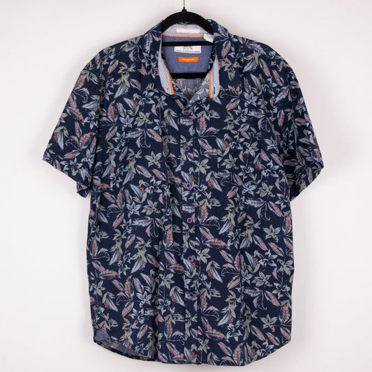 Camisa hawaiana azul marino (2XL) MBX