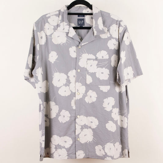 Camisa estampada gris (L) GAP