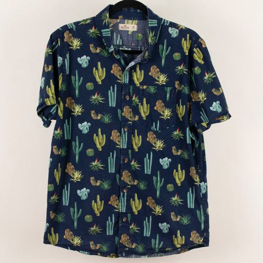 Camisa estampada azul marino (M) Hollister