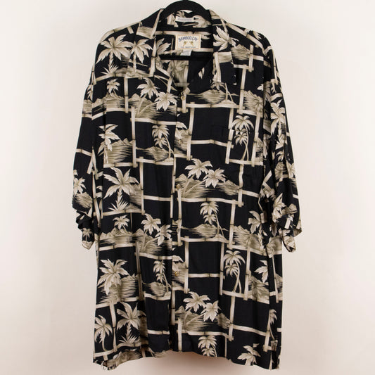 Camisa hawaiana negro (3XL) Bamboo Cay