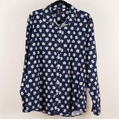 Camisa estampada azul marino (L) International Concepts