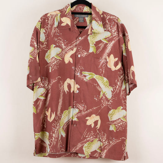 Camisa estampada marrón (L) Tori Richard