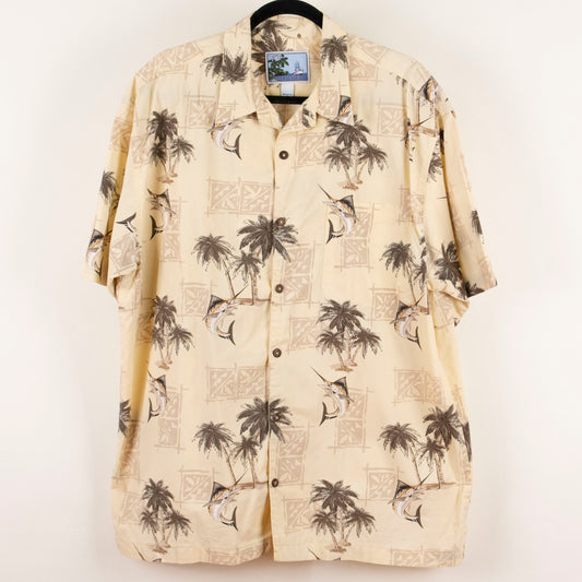 Camisa hawaiana amarillo (XL) Blue water