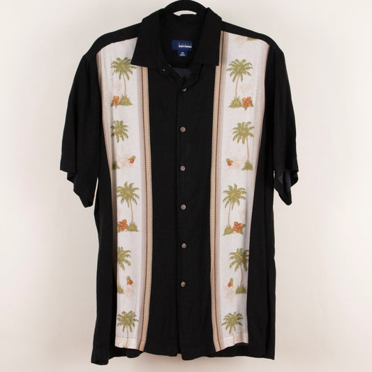 Camisa hawaiana negro (L) Basic Editions
