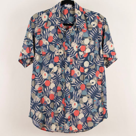 Camisa estampada azul (XL) Navio