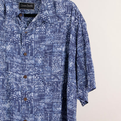 Camisa estampada azul (XL) Ocean pacific