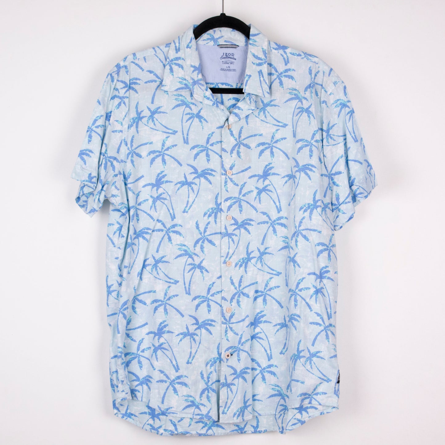 Camisa hawaiana azul (L) Izod