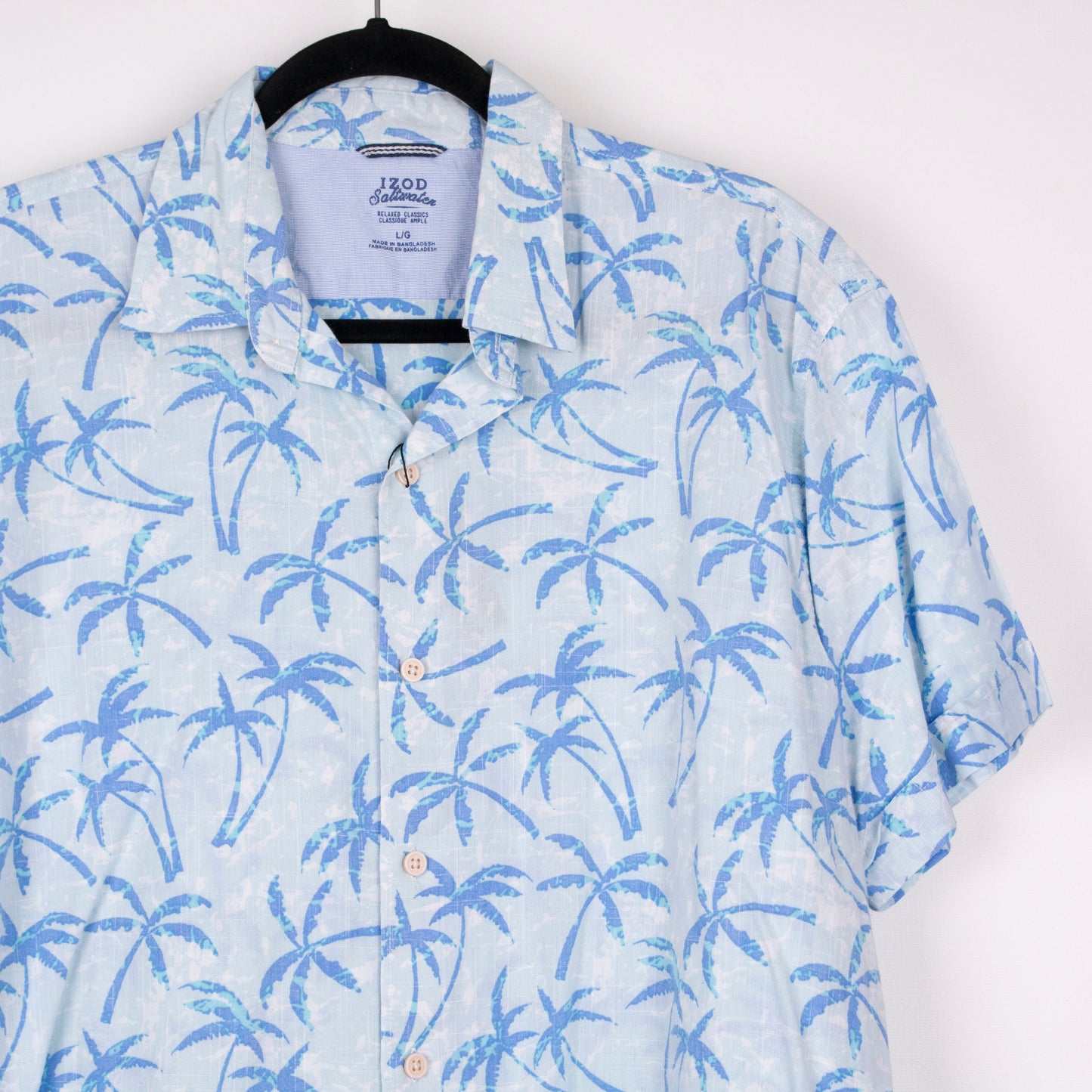 Camisa hawaiana azul (L) Izod