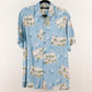 Camisa hawaiana azul (M) Moda Campia Moda