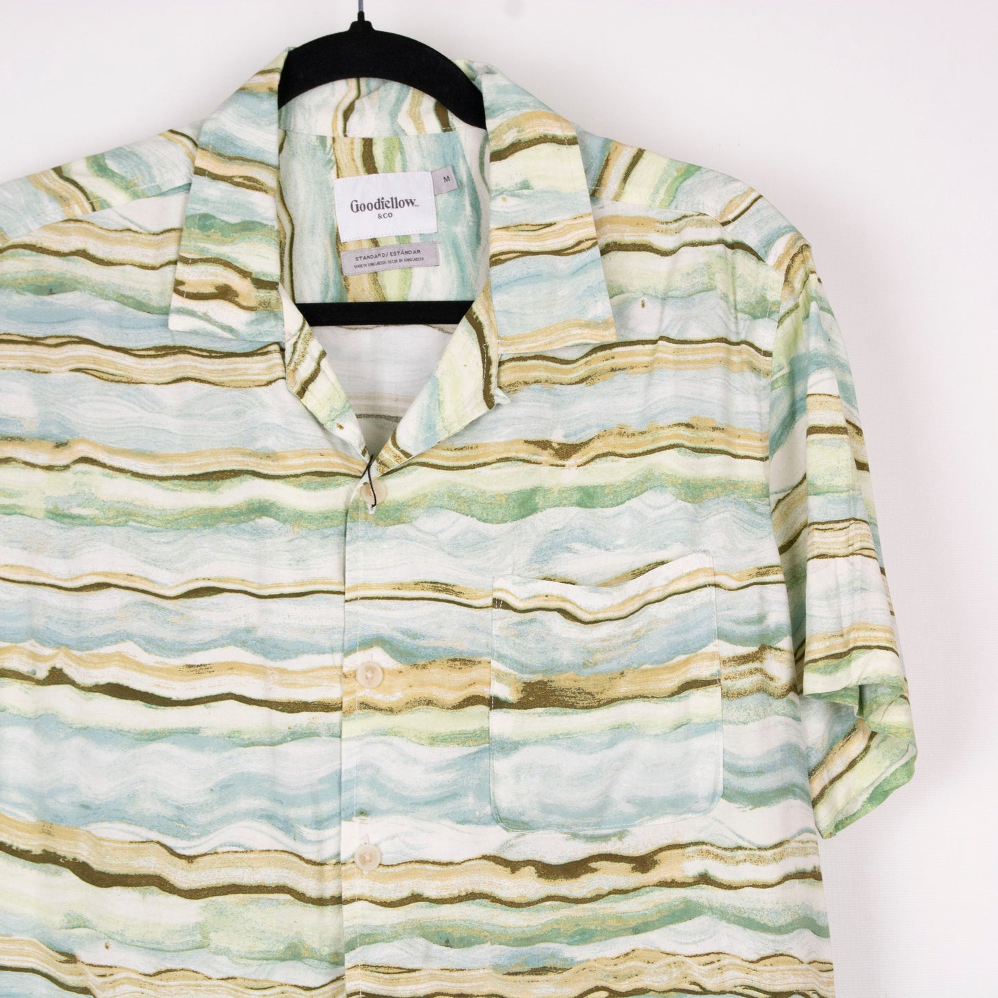 Camisa estampada verde (M) Goodfellow