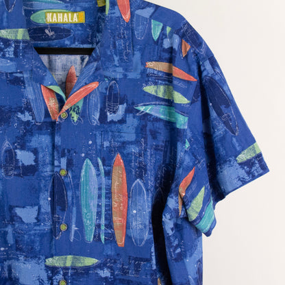 Camisa hawaiana azul (2XL) Kahala