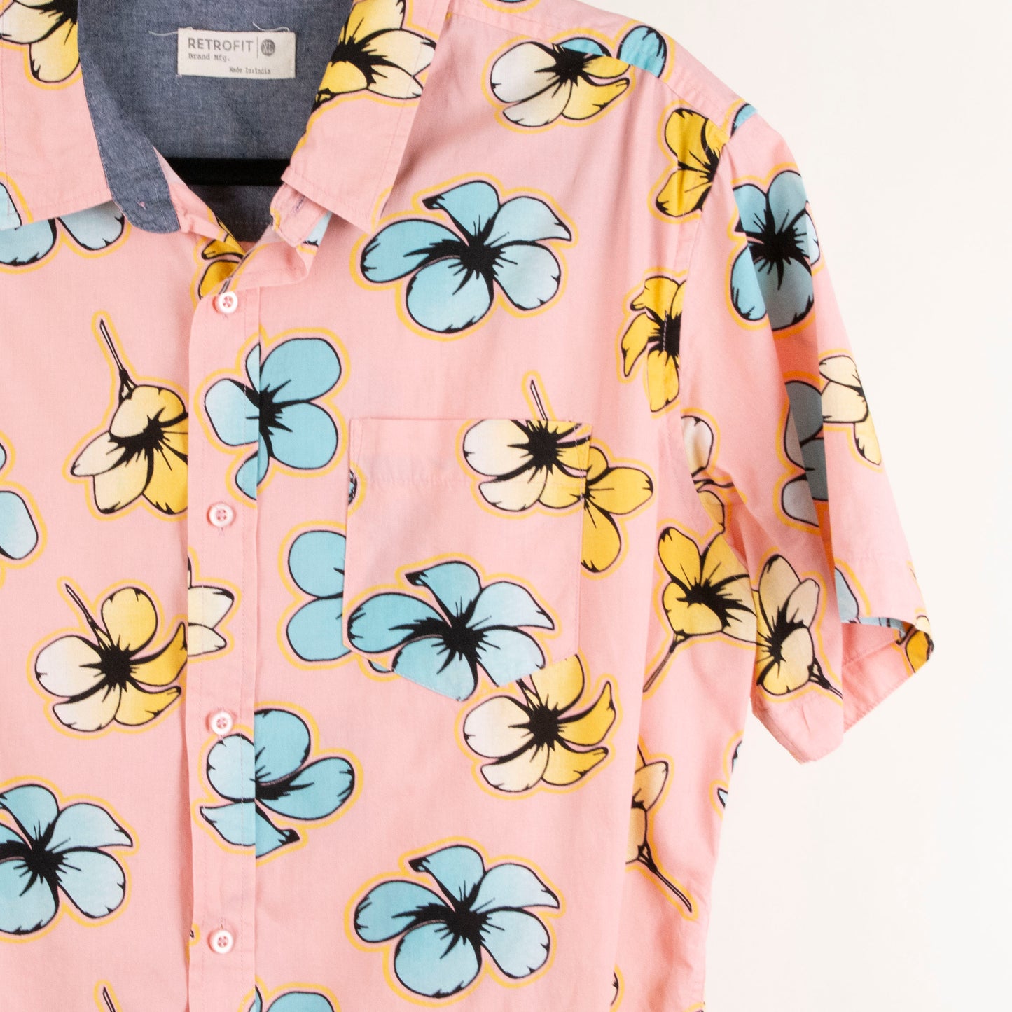 Camisa estampada rosa (XL) Retrofit