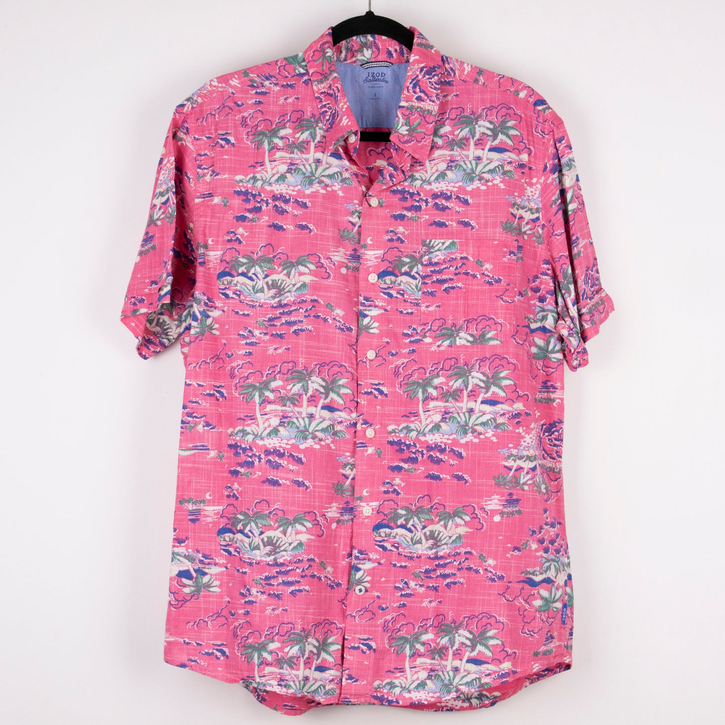 Camisa hawaiana rosa (L) Izod
