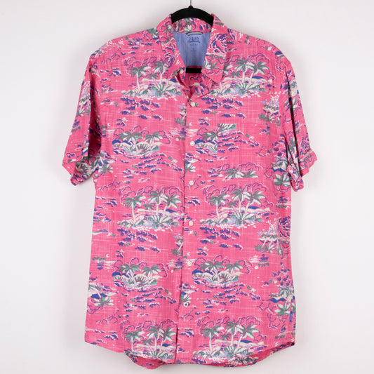 Camisa hawaiana rosa (L) Izod