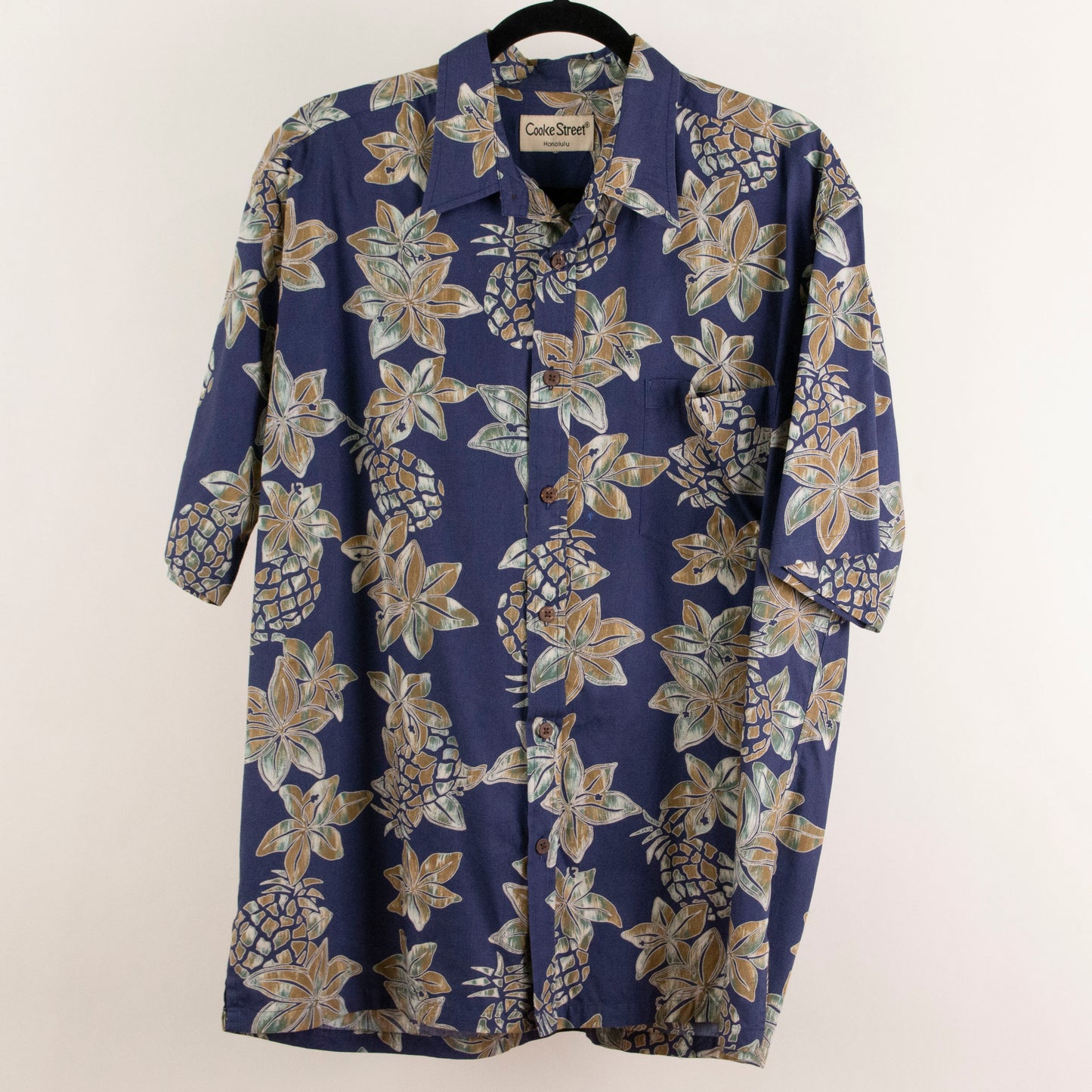 Camisa hawaiana azul marino (L) Cooke Street