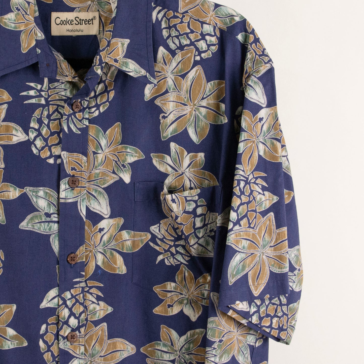 Camisa hawaiana azul marino (L) Cooke Street