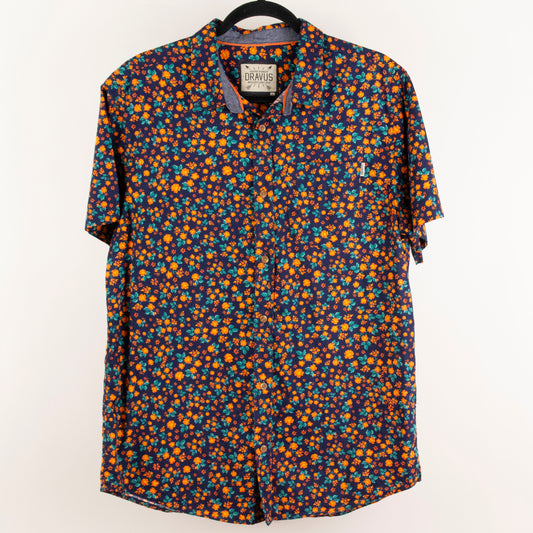 Camisa estampada azul marino (L) Dravus