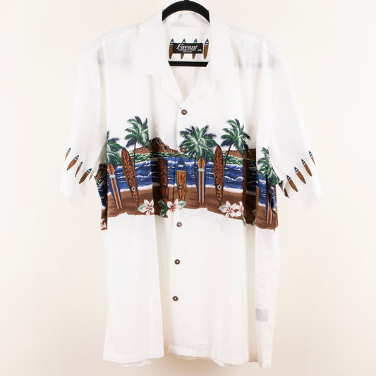 Camisa hawaiana blanco (2XL) Favant