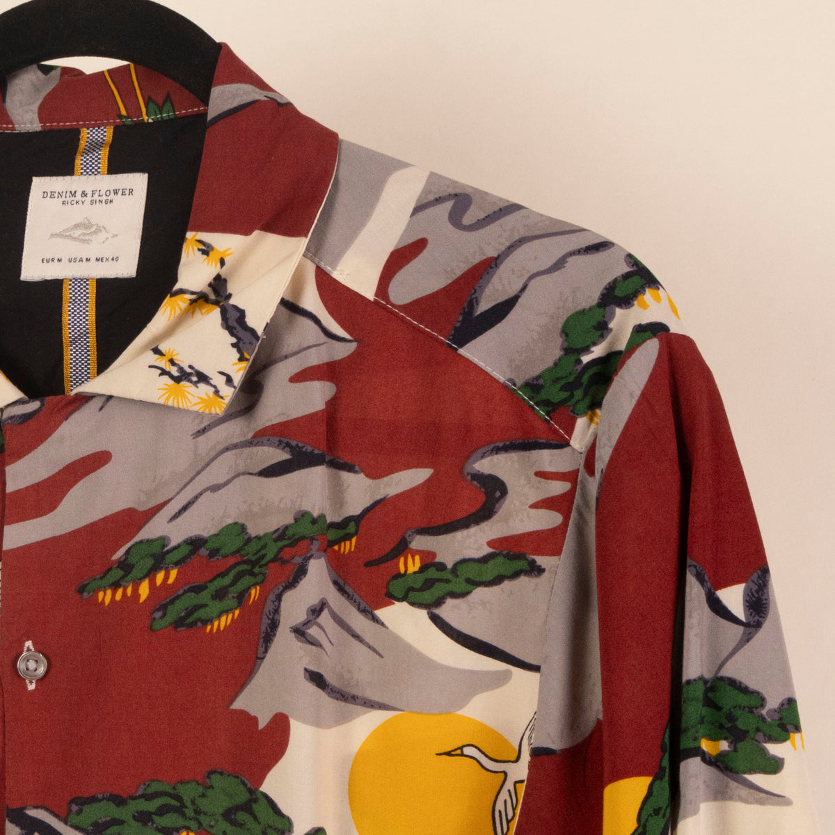 Camisa Estampada Rojo (M) Denim & Flower