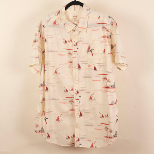 Camisa Estampada Beige (2XL) Mossimo