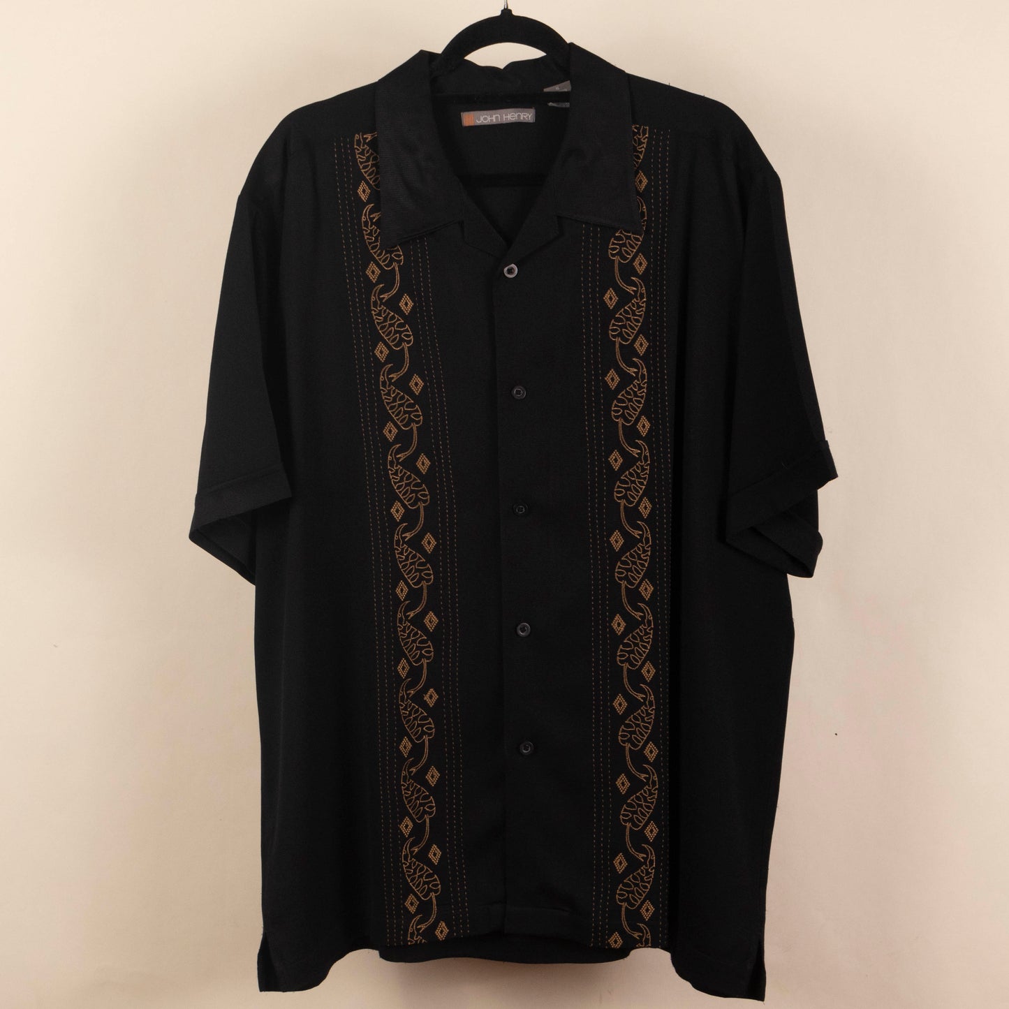 Camisa Hawaiana Negro (XL) John Henry