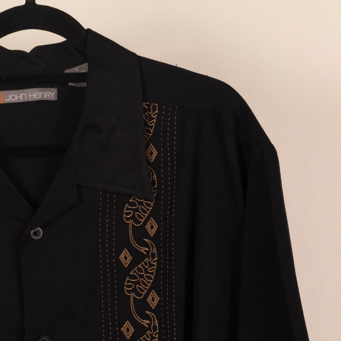 Camisa Hawaiana Negro (XL) John Henry